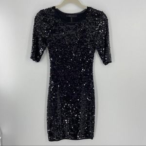 BCBG Maxazria Sequin Dress Sz XXS Black